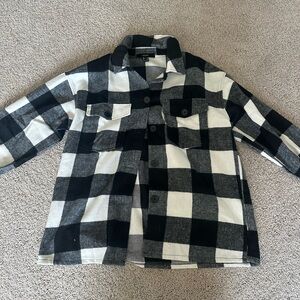Forever 21 Black and White Buffalo Plaid Shacket